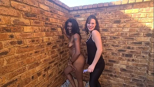 Interracial  lesbian pissing and pussy licking | human toilet