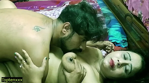 Indian hot milf bhabhi having sex secretly with husband friend! with hindi clear audio